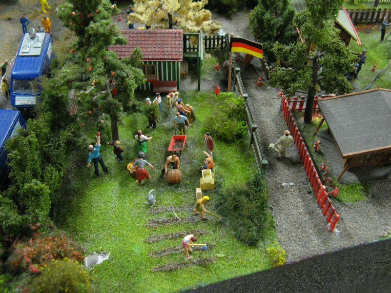 Deutsche Kleingartenidylle im Miniatur Wunderland in Hamburg