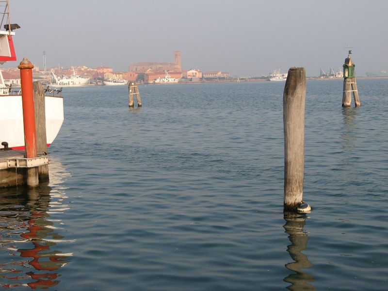 Blick von Sottomarina auf Chioggia